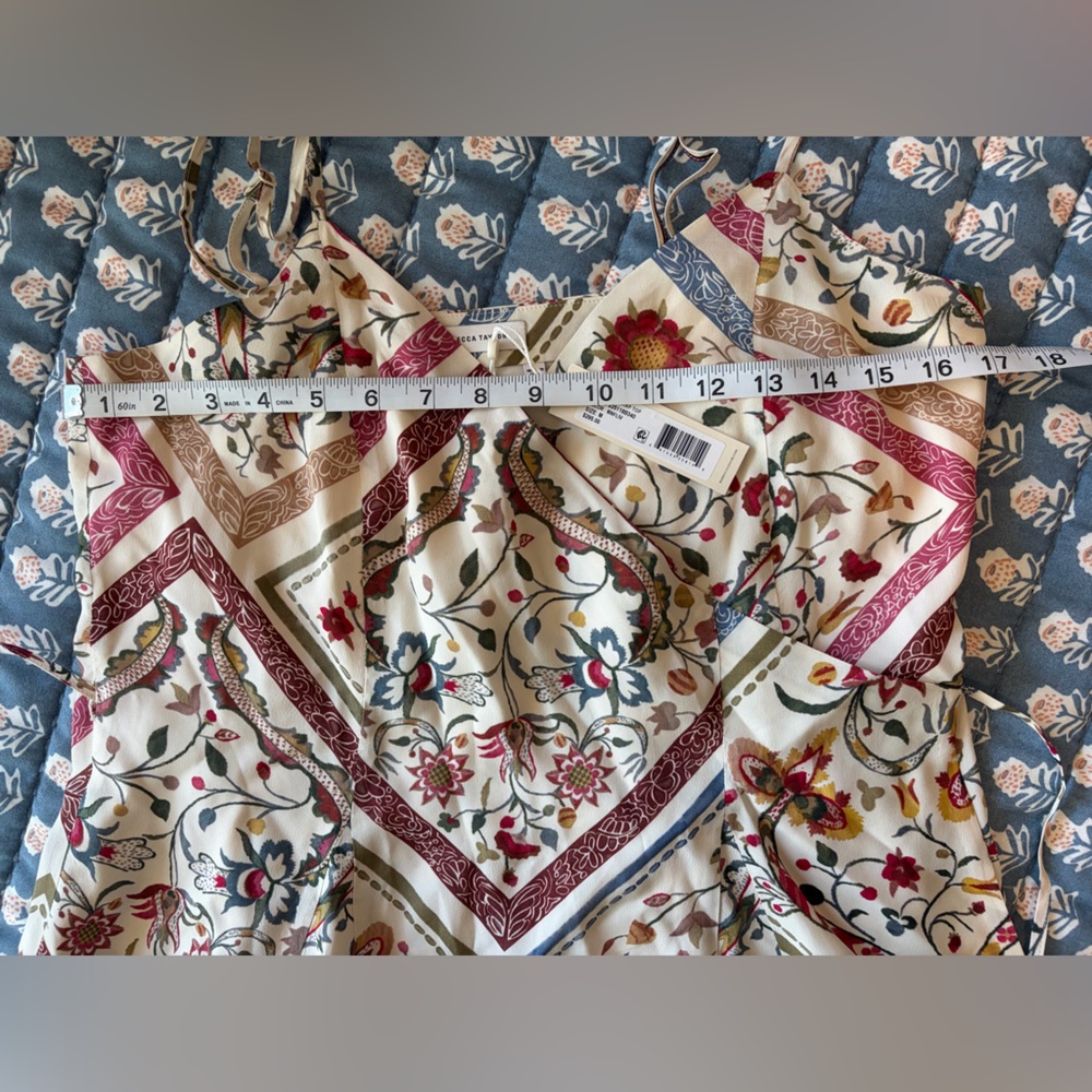 NWT Rebecca Taylor Irie Silky Set Top + Pant M | Floral Silk Blend | $690 MSRP - Picture 10 of 11
